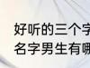 好听的三个字名字男生 好听的三个字名字男生有哪些