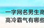 一字网名男生高冷霸气 一字网名男生高冷霸气有哪些