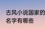 古风小说国家的名字 古风小说国家的名字有哪些